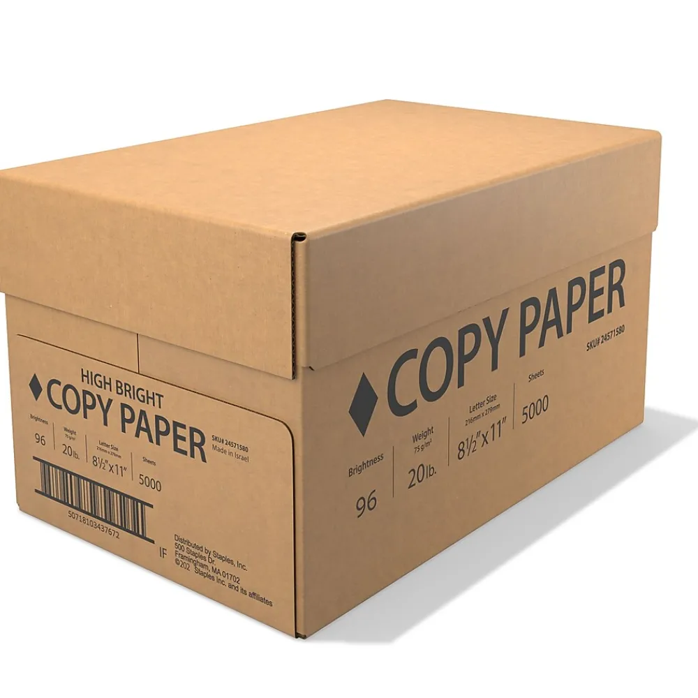 Copy Paper*Customer Owned 8.5" x 11" Copy Paper, 20 lbs., White, 5000 Sheets/Carton (61980CT)