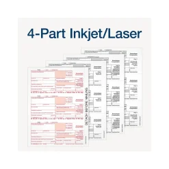 Tax Forms*Adams 2024 1099-NEC Tax Form with Self-Seal Envelope, 4-Part, 3-Up, Copy A, 1, B, 2, 12/Pack (STAX512NEC-24)