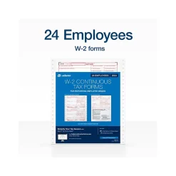 Tax Forms*Adams 2024 W-2 Tax Form with W-3 Forms, 6-Part, 2-Up, Copy A, D/1, B, C, 2, 24/Pack (STAX624-24)