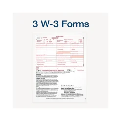 Tax Forms*Adams 2024 W-2 Tax Form with W-3 Forms, e-files, and Access to Tax Forms Helper, 6-Part, 2-Up, Copy A, 1, B, C, 2, D, 24/Pack