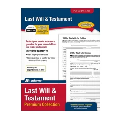 Business Forms*Adams Last Will & Testament, Forms & Instructions (LF235/ALFP117)