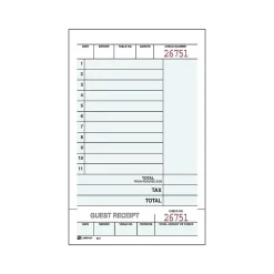 Business Forms*Adams 2-Part Carbonless Guest Checks, 4.25"L x 7.25"W, 250 Sets/Book (947SWC)