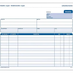 Business Forms*Adams 2-Part Carbonless Invoices, 8-1/2" x 7-7/16", 50 Sets/Book (NC2872-50)