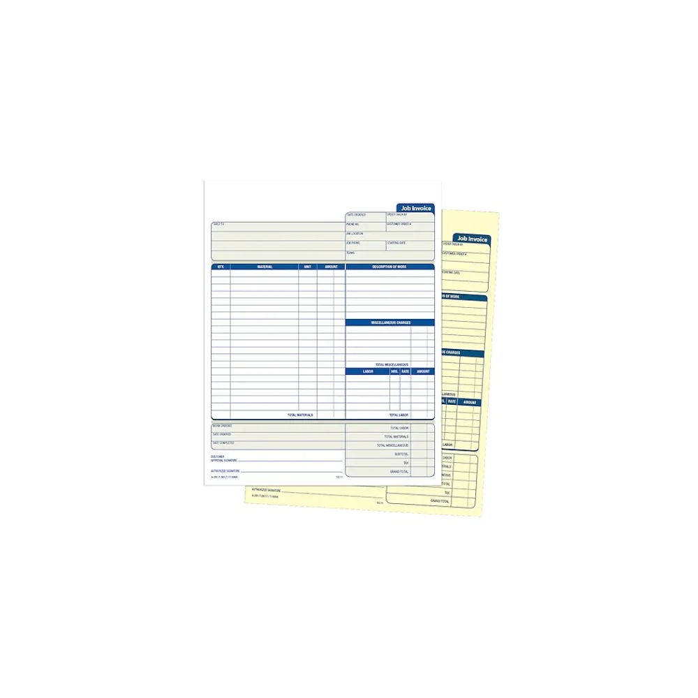Business Forms*Adams 2-Part Carbonless Invoices, 8" x 11", 100 Sets/Book (NC2817)