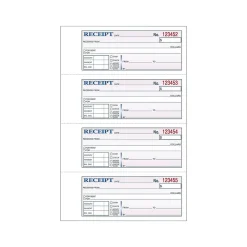 Business Forms*Adams 2-Part Carbonless Receipts, 2.75"L x 7.13"W, 200 Sets/Book (DC1182)