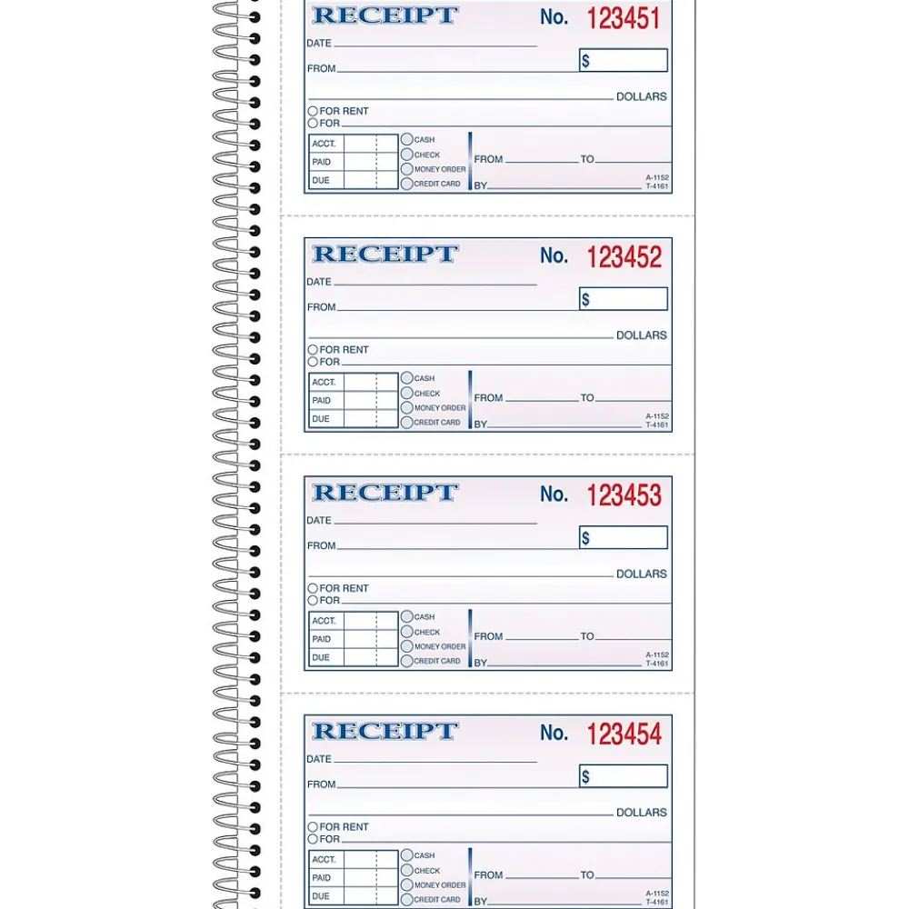 Accounting & Record Journals*Adams 2-Part Carbonless Receipt Book, 5" x 11", 200 Sets/Book (SC1152)