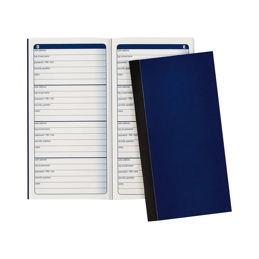 Accounting & Record Journals*Adams Password Journal, 3.25" x 6.25", 48 Pages, Navy (APJ99)
