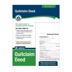 Business Forms*Adams Quitclaim Deed, Form and Instructions, 8.5" x 11", 4 Sets/Book (LF298)