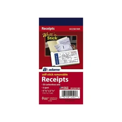 Accounting & Record Journals*Adams Write 'N Stick Receipt Book, 2.75" x 5.38", White, 50/Pack (ABF DC2501WS)