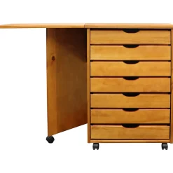 File Cabinets*Adeptus Drop Leaf 7-Drawer Vertical File Cabinet, Mobile, Specialty, Medium Pine, 15" (76178)