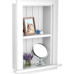 Shelving*AdirHome 1-Shelf Recessed Wall Mount Shelf, 19" x 12.75" x 4.75", (515-01-WHI) White