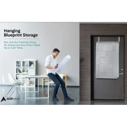 Storage Cabinets*AdirOffice 18.25'' Steel Blueprint Storage Cubicle Wall Rack, Grey (618-GRY)