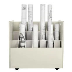 File Cabinets*AdirOffice 21-Slot Mobile Roll File, 28.5"H x 30"W x 15.75"D, White, 2/Pack (625-WHI-2PK)
