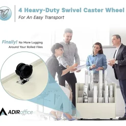 File Cabinets*AdirOffice 21-Slot Mobile Roll File, 28.5