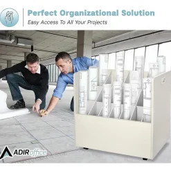 File Cabinets*AdirOffice 21-Slot Mobile Roll File, 28.5