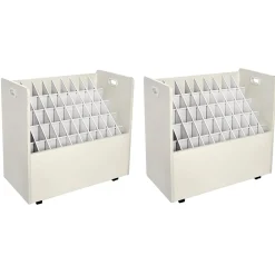 File Cabinets*AdirOffice 50-Slot Mobile Roll File, 28.5"H x 30"W x 15.75"D, White (626-WHI-2PK)