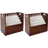 File Cabinets*AdirOffice 50-Slot Mobile Roll File, 28.5"H x 30"W x 15.75"D, Mahogany (626-MA-2PK)