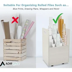 File Cabinets*AdirOffice 20-Slot Mobile Roll File, Lockable, 24.75