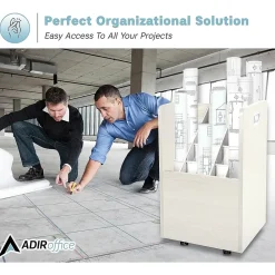 File Cabinets*AdirOffice 20-Slot Mobile Roll File, Lockable, 24.75