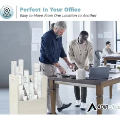 File Cabinets*AdirOffice 20-Slot Mobile Roll File, Lockable, 24.75