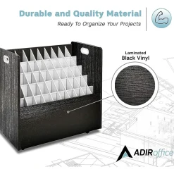 File Cabinets*AdirOffice 50-Slot Mobile Roll File, Lockable, 28.5