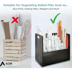 File Cabinets*AdirOffice 50-Slot Mobile Roll File, Lockable, 28.5