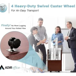 File Cabinets*AdirOffice 20-Slot Mobile Roll File, Lockable, 24.75
