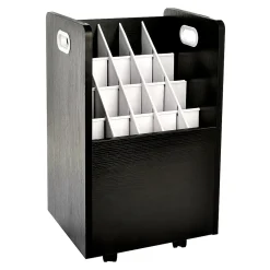 File Cabinets*AdirOffice 20-Slot Mobile Roll File, Lockable, 24.75"H x 15.25"W x 13.25"D, Black (624-BLK-KIT1)