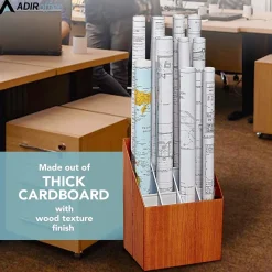 File Cabinets*AdirOffice 12-Slot Roll File Box, Walnut, 22