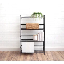 Shelving*Advantus FlipShelf 4-Shelf Metal Unit, 26.5"W, Black (37996/37634)