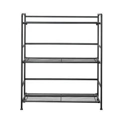 Shelving*Advantus FlipShelf 3-Shelf Steel Rack, 30.5" x 26.75" x 12", Black (38703)