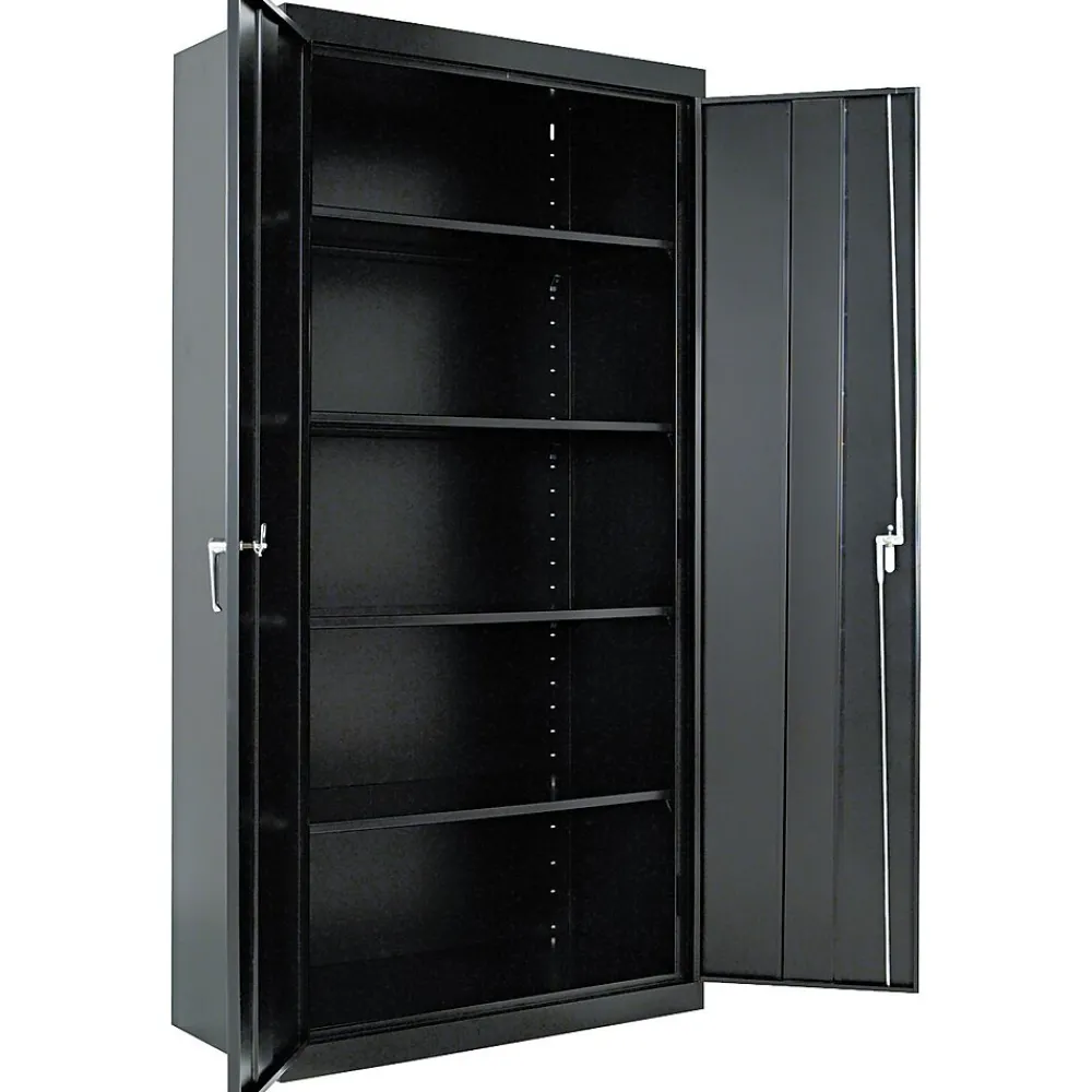 Storage Cabinets*Alera Adjustable Storage Cabinet, Black, 4-Shelf, 36"W x 18"D x 72"H