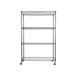 Shelving*Alera Complete 4-Shelf Metal Unit, 48"W, Anthracite Black (ALESW604818BA)