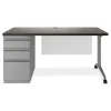 Computer Desks*Alera Modern Teacher Series 60"W Pedestal Desk, Charcoal Woodgrain/Gray (MSD6024CH)