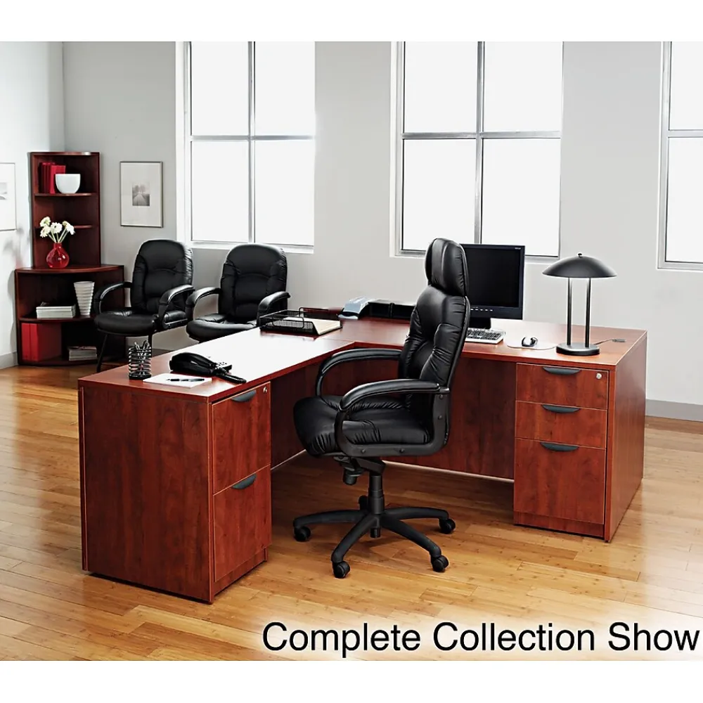 Office Desks*Alera ™ Valencia Series Executive Suites in Medium Cherry, Bow Front Desk Shell