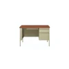 Office Desks*Alera 45"W Single Pedestal Desk, Cherry/Putty (ALEHSD4524PC)