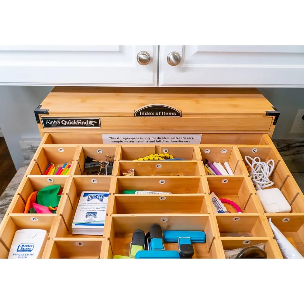 Storage Cabinets*Alpha QuickFind 17.5" Bamboo Storage Cabinet, Brown (195893)