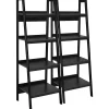 Bookcases*DHP Ameriwood Home Lawrence 60"H 4-Shelf Ladder Bookcase Bundle, Black (9482096)