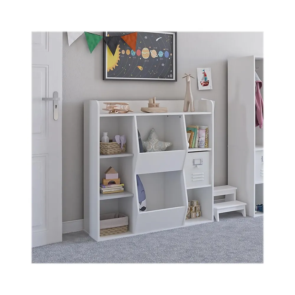 Bookcases*Ameriwood Tyler 40.8"H 9-Shelf Bookcase, White Particle Board (4865013COM)