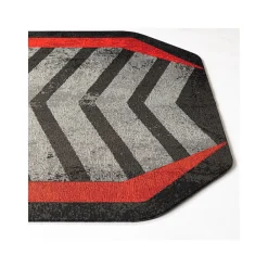 Chair Mats*Anji Mountain Rug'd Prizm Red Carpet & Hard Floor Chair Mat, 36" x 48", Gray/Red (AMB9107)