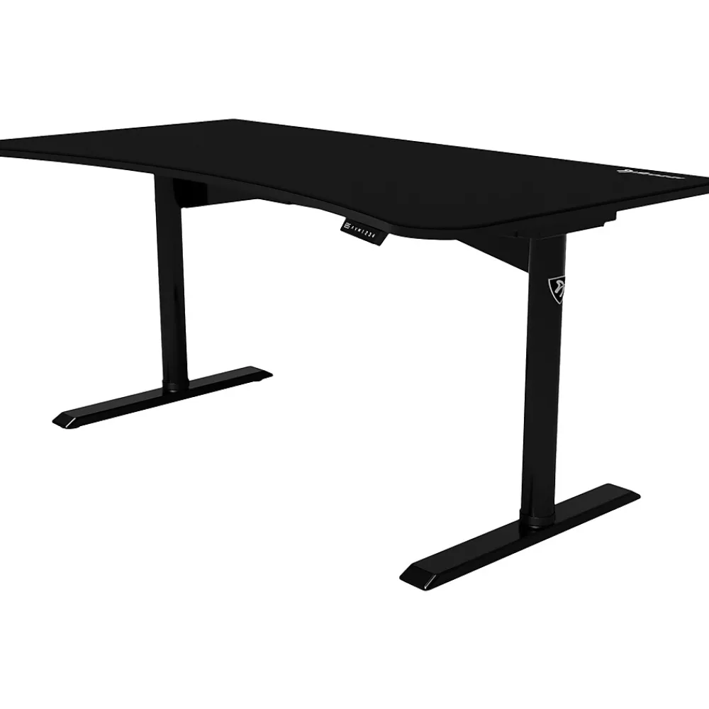 Standing Desks*Arozzi Arena Moto 63"W Curved 29-46"H Adjustable Standing Gaming Desk, Black (AZ-ARENA-MOTO)