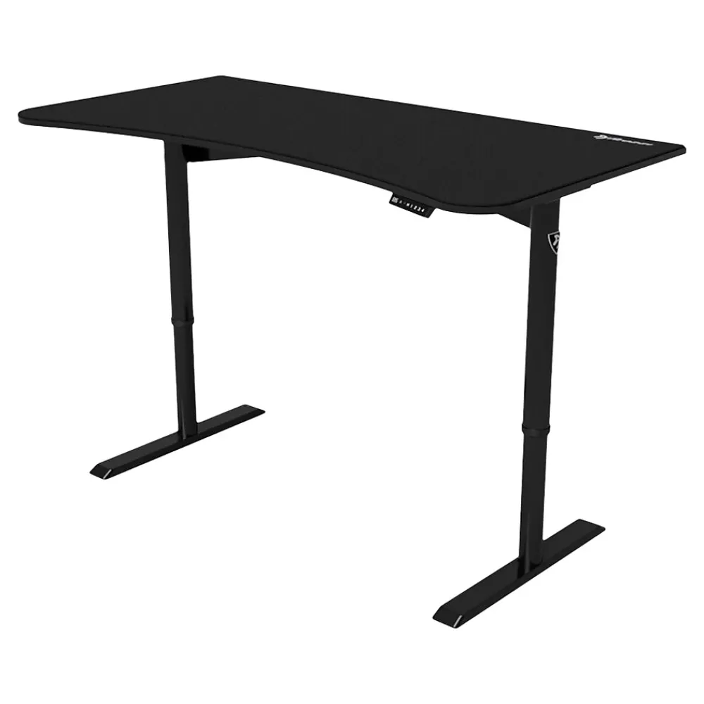 Standing Desks*Arozzi Arena Moto 63"W Curved 29-46"H Adjustable Standing Gaming Desk, Black (AZ-ARENA-MOTO)