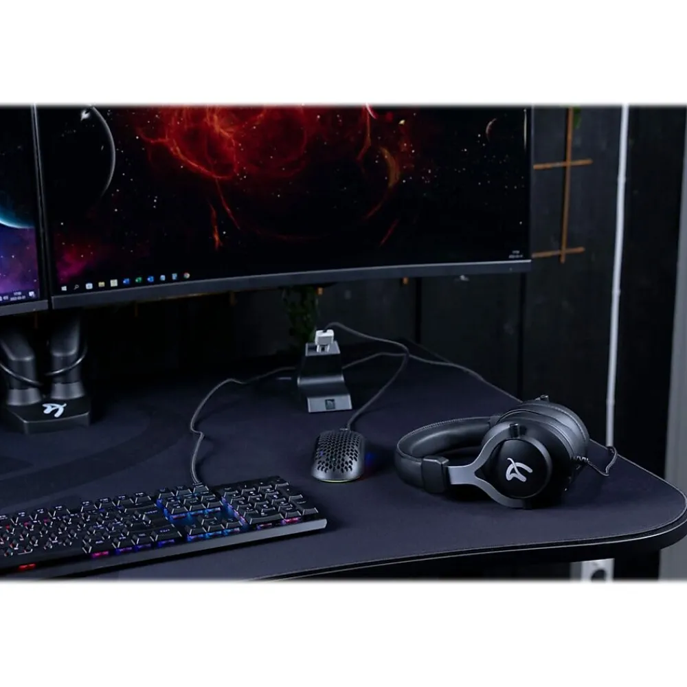 Computer Desks*Arozzi Arena 63"W Gaming Desk, Dark Gray (ARENA-NA-DARK-GREY)