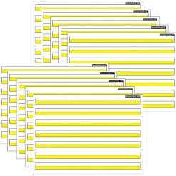 Dry Erase*Ashley Productions® Smart Poly® PosterMat Pals® Handwriting, 3/4" Ruling, Yellow, 13" x 9.5", Pack of 10 (ASH97012)
