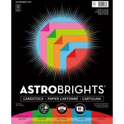 Card Stock*Astrobrights 70 lb. Cardstock Paper, 8.5" x 11", Double Color Assortment, 80 Sheets/Ream (91668)