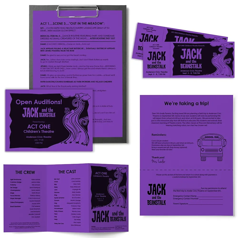 Multipurpose Paper*Astrobrights 8.5" x 11", Colored Paper, 24 lbs., , 500 Sheets/Ream (21961) Gravity Grape