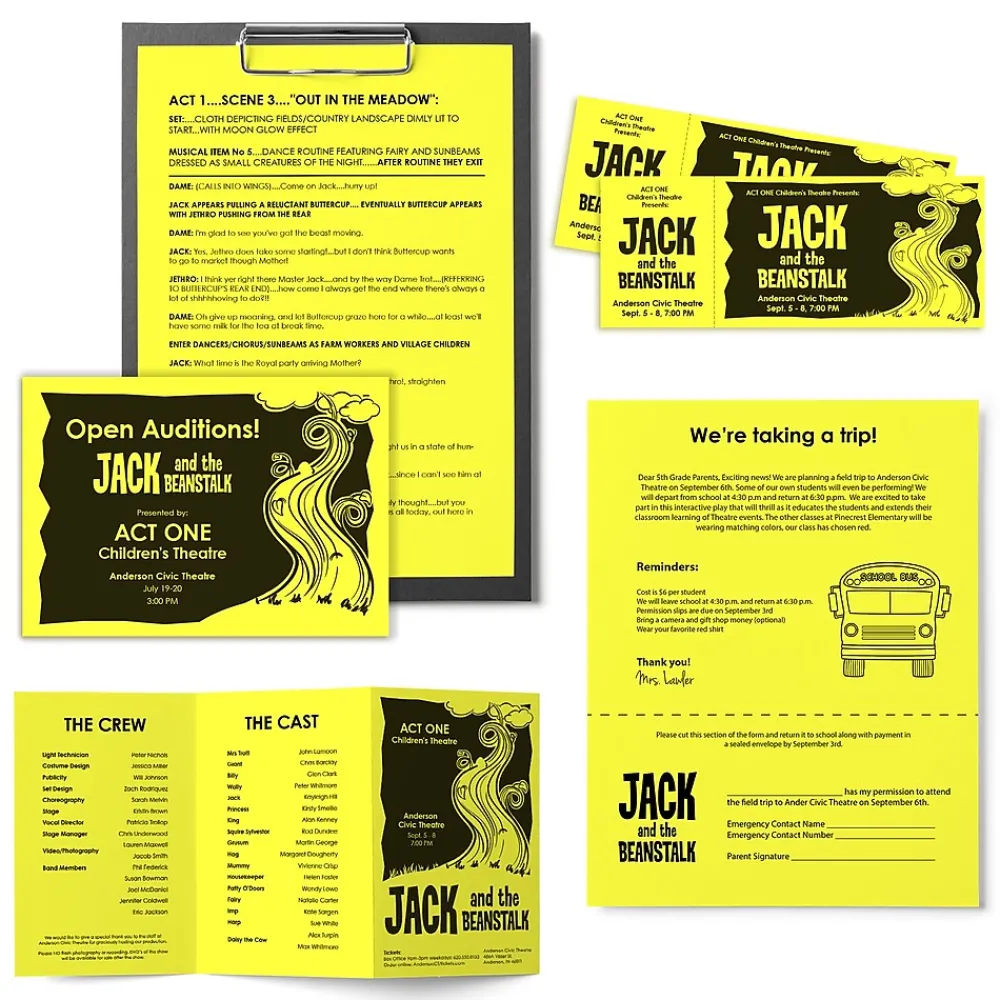 Multipurpose Paper*Astrobrights Colored Paper, 24 lbs., 8.5" x 11", Lift-Off Lemon, 500 Sheets/Ream (21011)