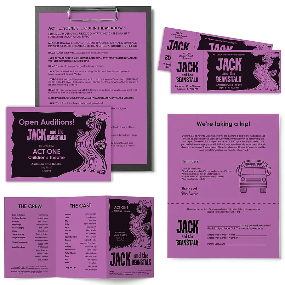 Multipurpose Paper*Astrobrights Colored Paper, 24 lbs., 8.5" x 11", , 500 Sheets/Ream (22671) Planetary Purple