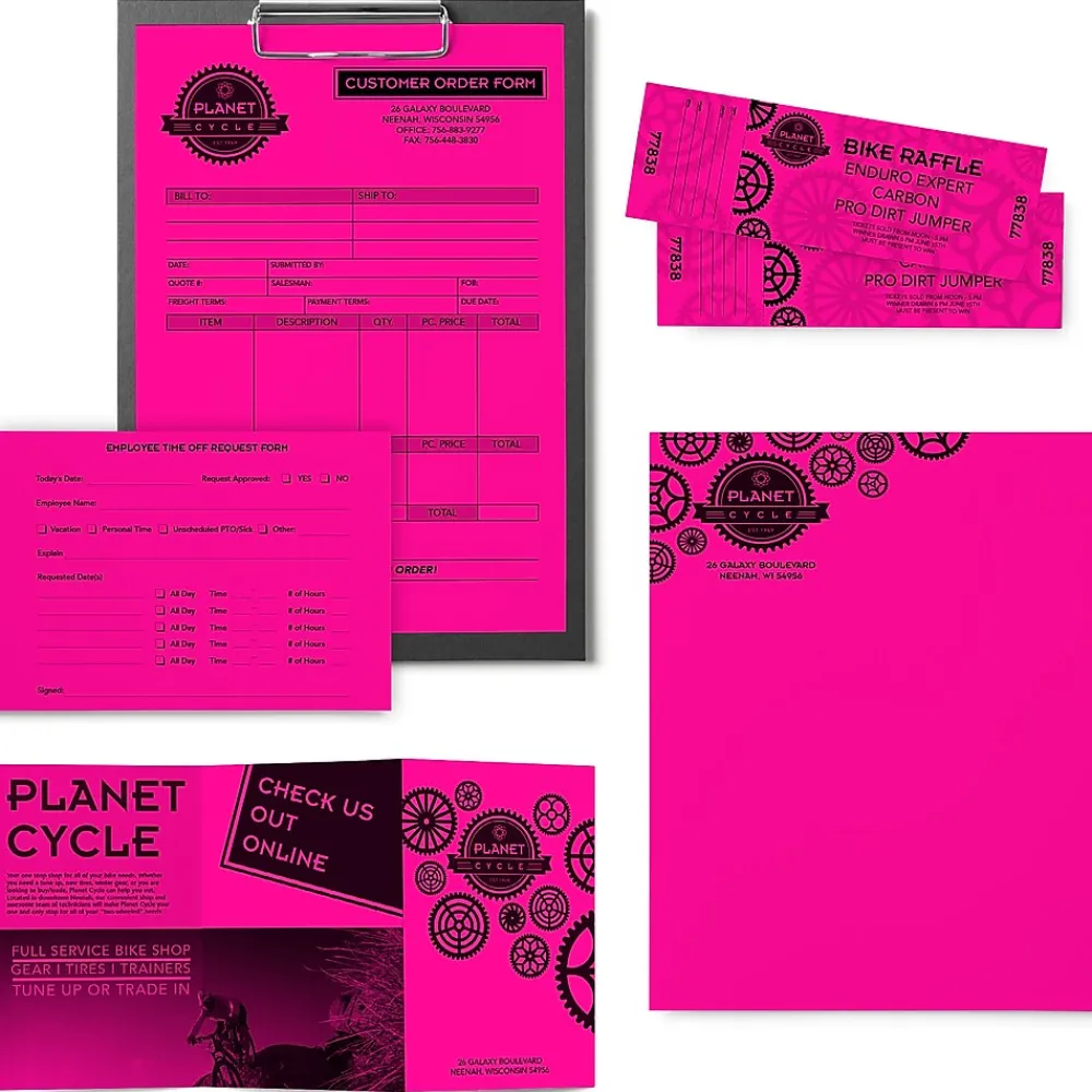 Multipurpose Paper*Astrobrights Colored Paper, 24 lbs., 8.5" x 11", Fireball Fuchsia, 500 Sheets/Ream (22681/21688)