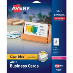 Business Cards*Avery Clean Edge Business Cards, 2" x 3 1/2", Matte White, 200 Per Pack (5871)